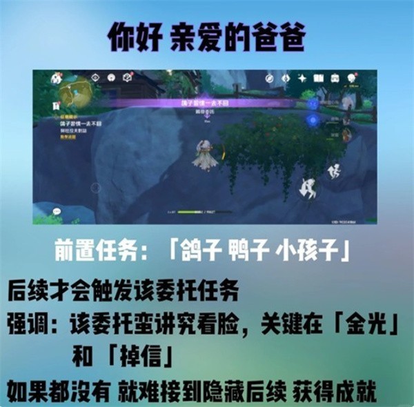 原神隐藏成就“您好亲爱的爸爸”怎么达成