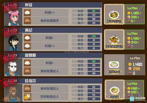 潜水员戴夫全员工和菜谱推荐