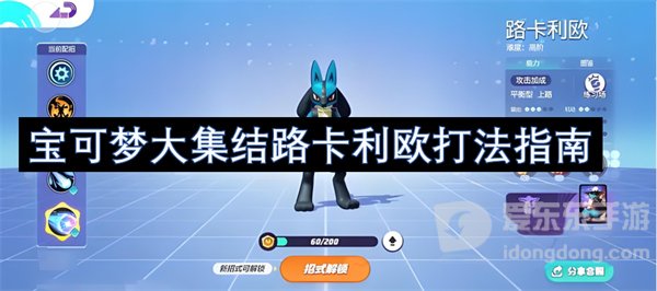 宝可梦大集结路卡利欧怎么玩 路卡利欧技能搭配